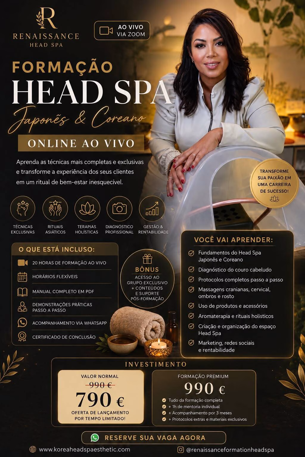 Formação Head Spa Online ao Vivo – Método Renaissance 1 Formação Head Spa Online ao Vivo